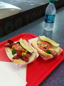 2 tasty Chicago style 'dawgs'