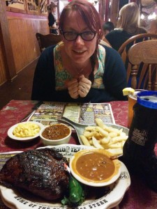 21oz Steak and sides..Vic for scale